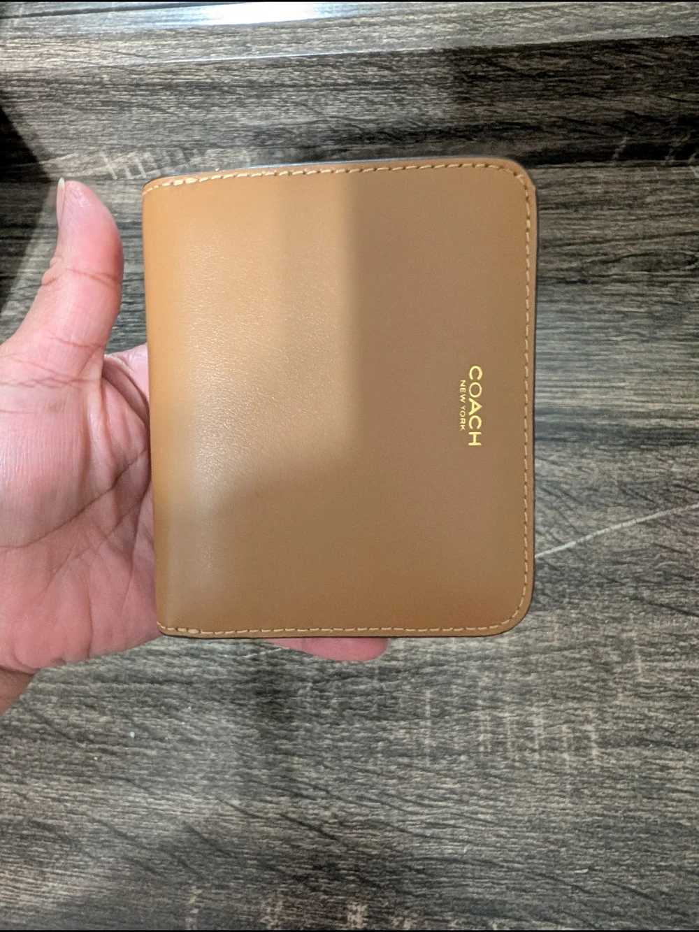 Coach Zip Wallet in Saddle Brown
